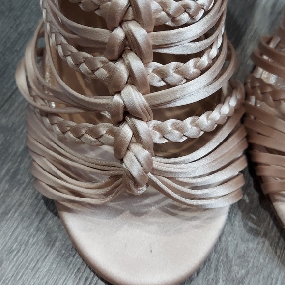 Aquazzura strappy heels satin rose gold size 39.5 - Picture 8 of 8